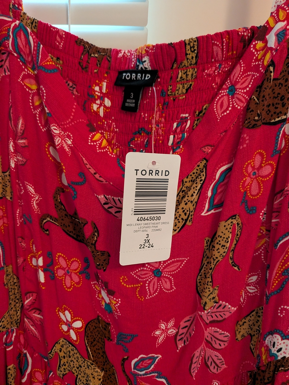 torrid Hot Pink Leopard & Floral Midi Dress - Picture 2 of 3
